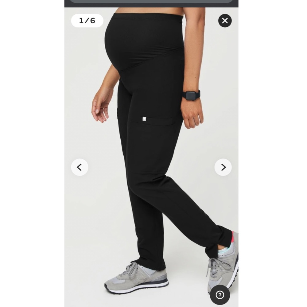 FIGS YOLA MATERNITY BLACK SKINNY CUT SCRUB PANTS M